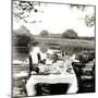 Outdoor Table Setting with Man's Head-Curtis Moffat-Mounted Giclee Print