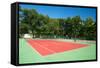 Outdoor Tennis Court with Nobody-Ivonnewierink-Framed Stretched Canvas