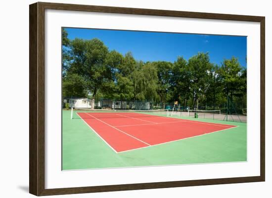 Outdoor Tennis Court with Nobody-Ivonnewierink-Framed Photographic Print