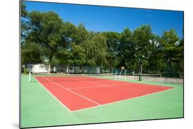 Outdoor Tennis Court with Nobody-Ivonnewierink-Mounted Photographic Print