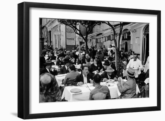 Outdoor Trattoria in Rome, c.1927-Armando Bruni-Framed Giclee Print