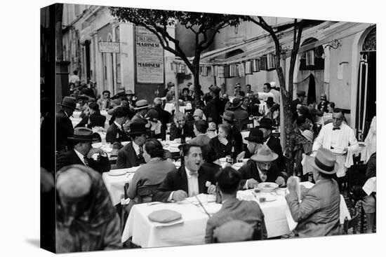 Outdoor Trattoria in Rome, c.1927-Armando Bruni-Stretched Canvas