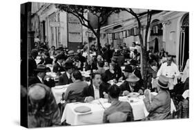 Outdoor Trattoria in Rome, c.1927-Armando Bruni-Stretched Canvas