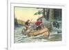 Outdoorsmen Facing Bear-null-Framed Premium Giclee Print