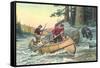 Outdoorsmen Facing Bear-null-Framed Stretched Canvas