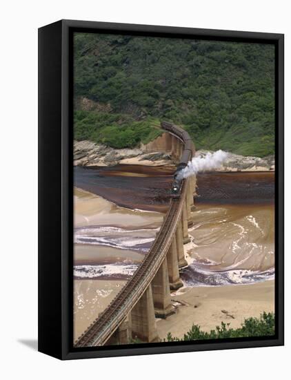 Outeniqua Choo Tjoe Train Crossing the Kaimans River Bridge, South Africa, Africa-Amanda Hall-Framed Stretched Canvas