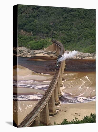 Outeniqua Choo Tjoe Train Crossing the Kaimans River Bridge, South Africa, Africa-Amanda Hall-Stretched Canvas