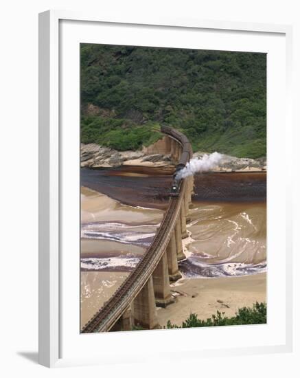 Outeniqua Choo Tjoe Train Crossing the Kaimans River Bridge, South Africa, Africa-Amanda Hall-Framed Photographic Print