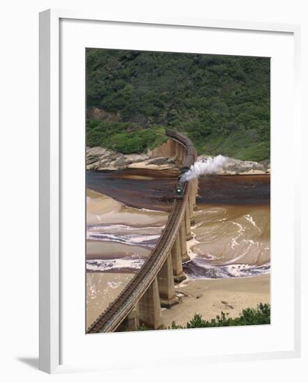 Outeniqua Choo Tjoe Train Crossing the Kaimans River Bridge, South Africa, Africa-Amanda Hall-Framed Photographic Print