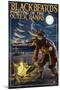 Outer Banks, North Carolina - Blackbeard Pirate and Queen Anne's Revenge-Lantern Press-Mounted Art Print