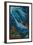 Outer Banks, North Carolina - Bottlenose Dolphin Mosaic-Lantern Press-Framed Art Print