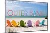 Outer Banks, North Carolina - Colorful Chairs-Lantern Press-Mounted Art Print