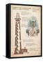 Outer Banks, North Carolina - Currituck Beach Lighthouse Technical-Lantern Press-Framed Stretched Canvas