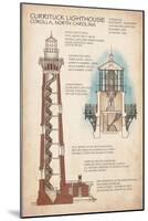 Outer Banks, North Carolina - Currituck Beach Lighthouse Technical-Lantern Press-Mounted Art Print