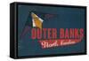 Outer Banks, North Carolina - Distressed Kite-Lantern Press-Framed Stretched Canvas
