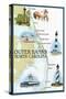 Outer Banks, North Carolina - Nautical Chart-Lantern Press-Stretched Canvas