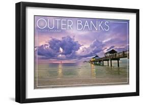 Outer Banks, North Carolina - Ocean Pier-Lantern Press-Framed Art Print