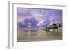 Outer Banks, North Carolina - Ocean Pier-Lantern Press-Framed Art Print