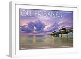 Outer Banks, North Carolina - Ocean Pier-Lantern Press-Framed Art Print