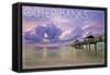 Outer Banks, North Carolina - Ocean Pier-Lantern Press-Framed Stretched Canvas