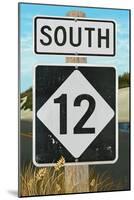 Outer Banks, North Carolina - Route 12 Sign #2- Lantern Press Poster-Lantern Press-Mounted Art Print