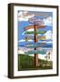 Outer Banks, North Carolina - Sign Destinations-Lantern Press-Framed Art Print