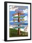 Outer Banks, North Carolina - Sign Destinations-Lantern Press-Framed Art Print