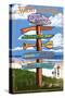 Outer Banks, North Carolina - Sign Destinations-Lantern Press-Stretched Canvas