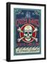 Outer Banks, North Carolina - Skull and Crossbones Sign-Lantern Press-Framed Art Print