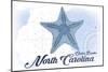 Outer Banks, North Carolina - Starfish - Blue - Coastal Icon-Lantern Press-Mounted Art Print