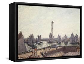 Outer Harbour and Cranes, Le Havre-Camille Pissarro-Framed Stretched Canvas