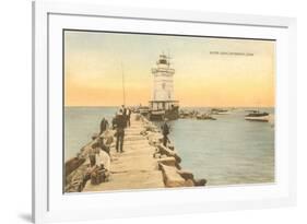 Outer Lighthouse, Saybrook, Connecticut-null-Framed Art Print