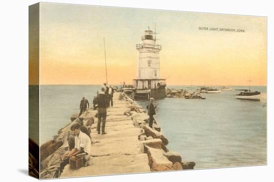 Outer Lighthouse, Saybrook, Connecticut-null-Stretched Canvas