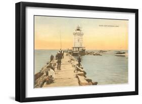 Outer Lighthouse, Saybrook, Connecticut-null-Framed Art Print