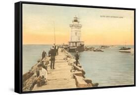 Outer Lighthouse, Saybrook, Connecticut-null-Framed Stretched Canvas