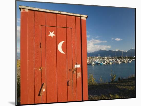 Outhouse and Boat Harbor, Homer, Kenai Peninsula, Alaska, USA-Walter Bibikow-Mounted Premium Photographic Print