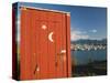 Outhouse and Boat Harbor, Homer, Kenai Peninsula, Alaska, USA-Walter Bibikow-Stretched Canvas