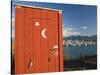 Outhouse and Boat Harbor, Homer, Kenai Peninsula, Alaska, USA-Walter Bibikow-Stretched Canvas