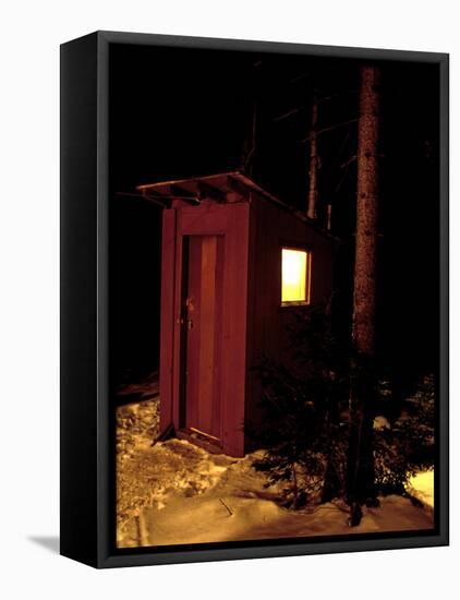 Outhouse at the Sub Sig Outing Club's Dickerman Cabin, New Hampshire, USA-Jerry & Marcy Monkman-Framed Stretched Canvas