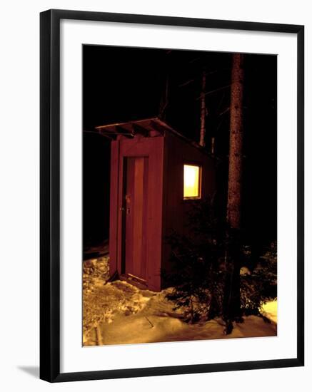 Outhouse at the Sub Sig Outing Club's Dickerman Cabin, New Hampshire, USA-Jerry & Marcy Monkman-Framed Photographic Print
