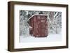 Outhouse garden shed in winter, Marion County, Illinois, USA-Panoramic Images-Framed Photographic Print