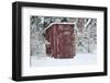 Outhouse garden shed in winter, Marion County, Illinois, USA-Panoramic Images-Framed Photographic Print