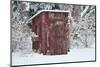 Outhouse garden shed in winter, Marion County, Illinois, USA-Panoramic Images-Mounted Photographic Print