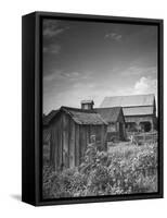 Outhouse Sitting Behind the Barn on a Farm-Bob Landry-Framed Stretched Canvas