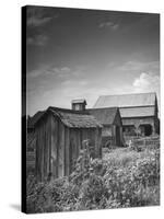 Outhouse Sitting Behind the Barn on a Farm-Bob Landry-Stretched Canvas