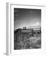 Outhouse Sitting Behind the Barn on a Farm-Bob Landry-Framed Photographic Print