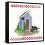 Outhouse with Wheelbarrow-Debbie McMaster-Framed Stretched Canvas