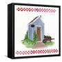 Outhouse with Wheelbarrow-Debbie McMaster-Framed Stretched Canvas