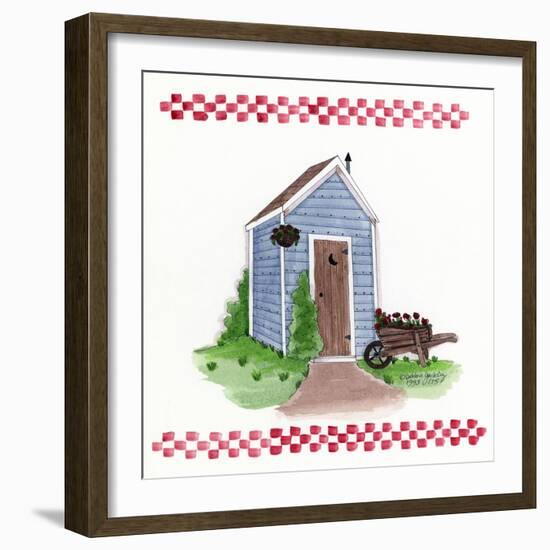 Outhouse with Wheelbarrow-Debbie McMaster-Framed Giclee Print