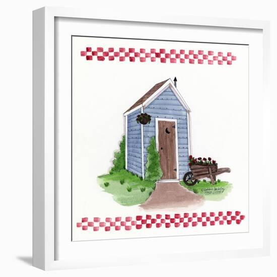 Outhouse with Wheelbarrow-Debbie McMaster-Framed Giclee Print